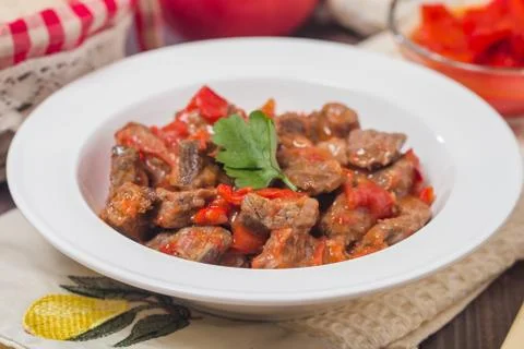Meat stew with vegetables Foto stock