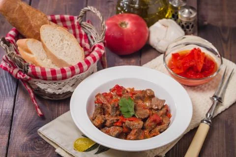 Meat stew with vegetables Stock Photos