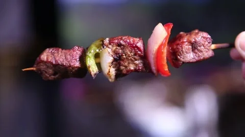 Meat on stick Stock Footage 314908866