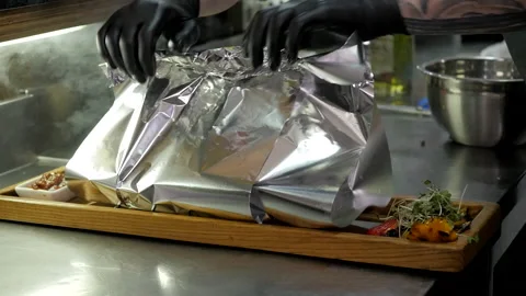 The Meat on the Stone is Ready to be Served Stock Footage 132106430