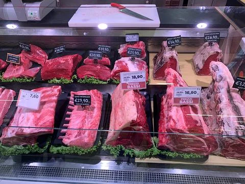 Meat in the store Stock Photos