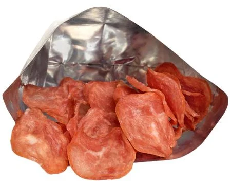 Meat-stuffed chips in packaging close up isolated Stock Photos