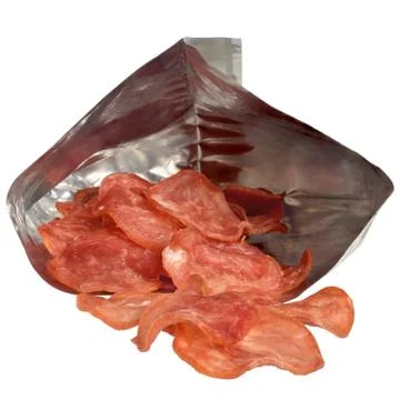 Meat stuffed chips in packaging close up isolated Stock Photos