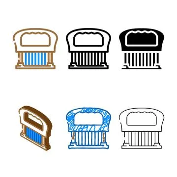 Meat tenderizer color icon vector variations Stock Illustration