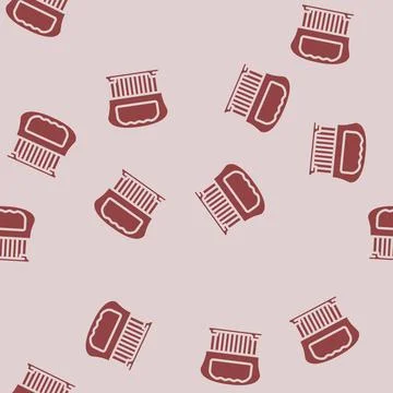 Meat tenderizer glyph vector seamless pattern Stock Illustration