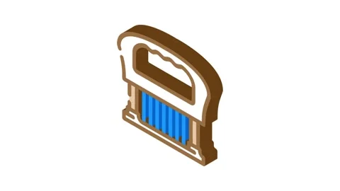 Meat tenderizer isometric icon animation Stock Footage 327294814
