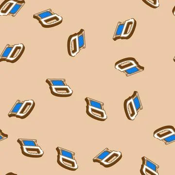 Meat tenderizer isometric icon seamless pattern Stock Illustration