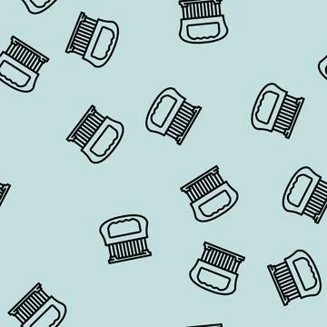 Meat tenderizer line vector seamless pattern Stock Illustration