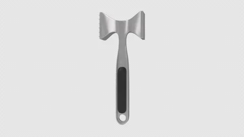 Meat Tenderizer Rotating on a Transparent Background. Seamless Loop. 4K Stock Footage 308929521