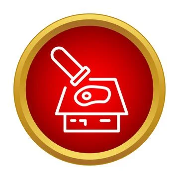 Meat tenderizing preparing steak on cutting board icon Stock-Illustration