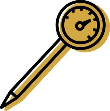 Meat thermometer cooking tool graphic icon Stock Illustration