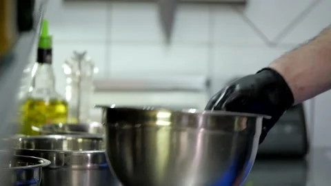 Meat is Thrown into the Plate Stock Footage 132169359
