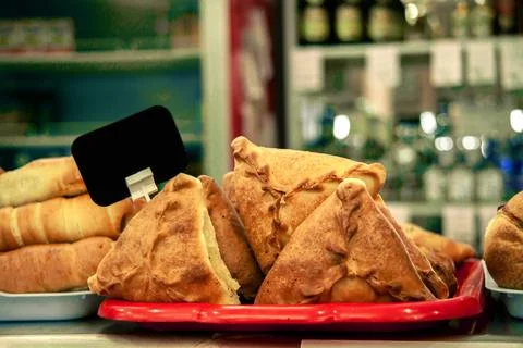 Meat triangular pie.Take it out of the oven.Hot dog.Vakbelyash.Bakery.National M 写真素材