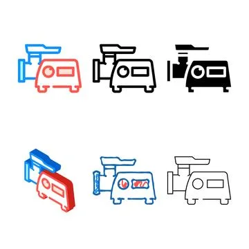 Meat variants grinder chopper color icon vector Stock Illustration