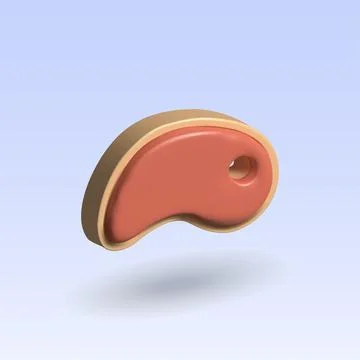 Meat vector 3d icon. meat 3d illustration Stock Illustration