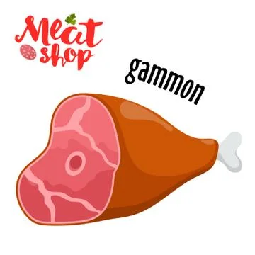 Meat vector - gammon. Fresh meat icon. Stock Illustration