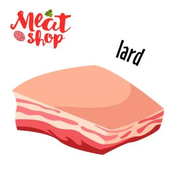 Meat vector - lard. Fresh meat icon. Stock Illustration