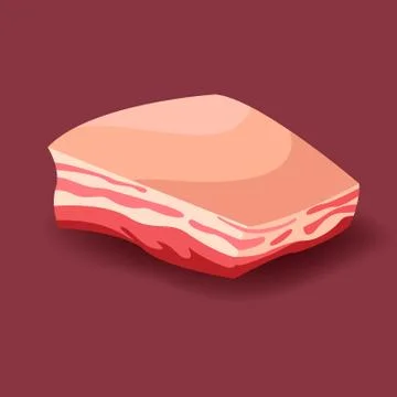 Meat vector - lard. Fresh vector meat icon. Stock Illustration