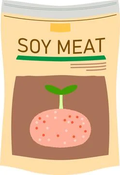 Meat for vegans using soybeans etc Stock Illustration