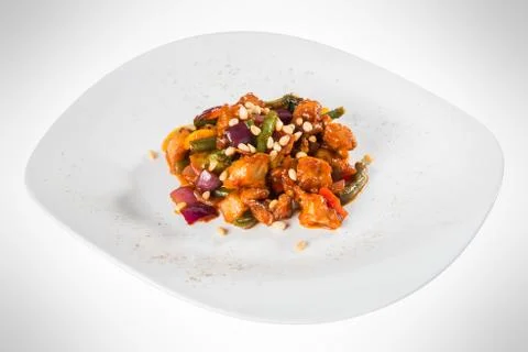 Meat with vegetables Stock Photos