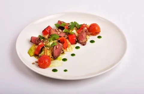 Meat with vegetables Stock Photos