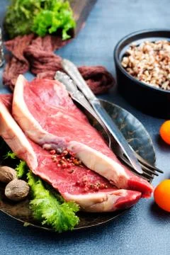 Meat with vegetables Stock Photos