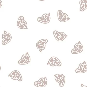 Meat wasabi glyph vector seamless pattern Stock Illustration