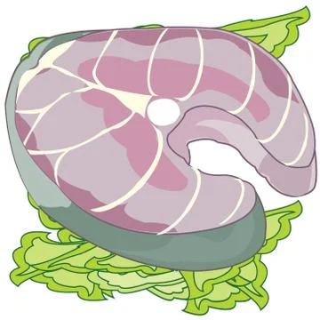 Meat of white fish on white background is insulated Stock Illustration