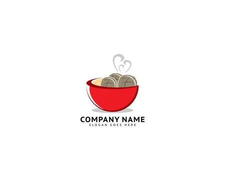 Meatball bakso logo template vector illustration Stock Illustration