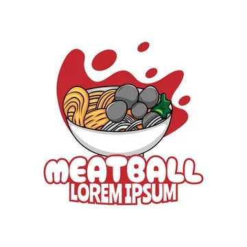 Meatball design illustration vector for your cafe Illustrazione stock