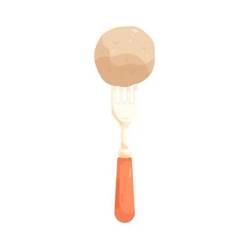 Meatball on a fork イラスト素材