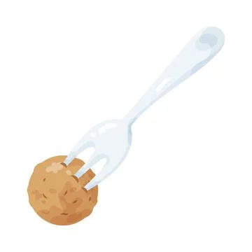 Meatball on fork イラスト素材