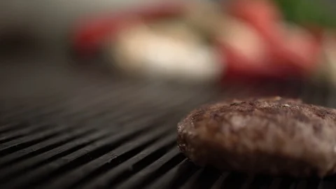 Meatball on the Grill Pan HD Stock Footage 88598796
