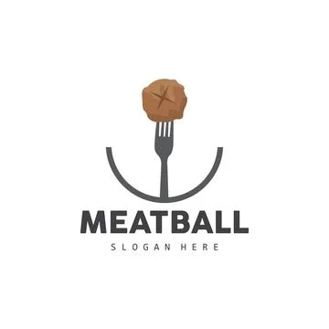 Meatball Logo, Vector For Food Stall Brand, Fast Food Simple Design Icon, T.. Stock Illustration
