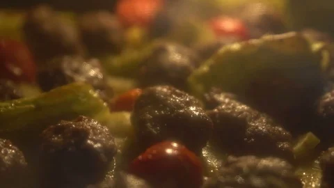Meatball in the oven Stock Footage 77430381
