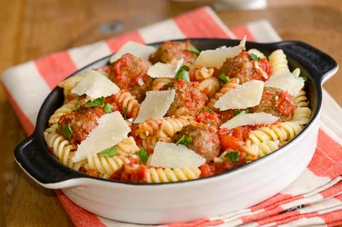 Meatball pasta Stock Photos