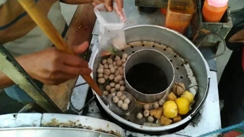 Meatball seller Stock Footage 280963283