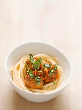 Meatball spaghetti Stock Photos