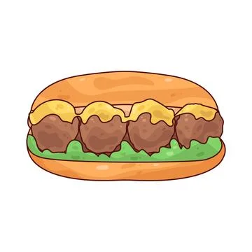Meatball Sub illustration Illustrazione stock