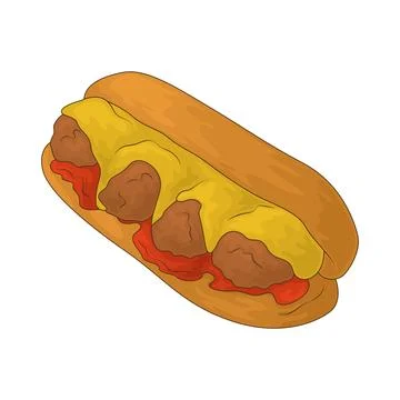 Meatball Sub illustration Stock Illustration