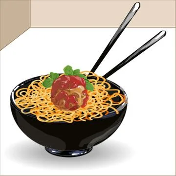 Meatball in tomato sauce Stock Illustration