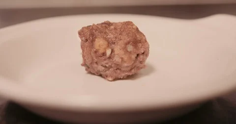 Meatball on a white plate Stock Footage 105300858
