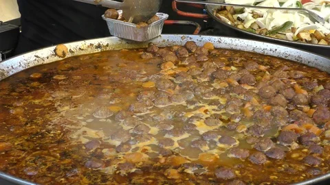 Meatballs being served up Stock Footage 115705856