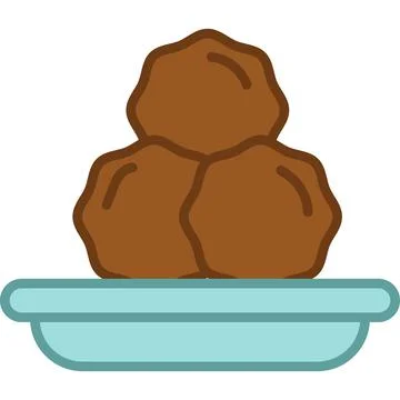 Meatballs Filled Outline Icon Vector Stock Illustration