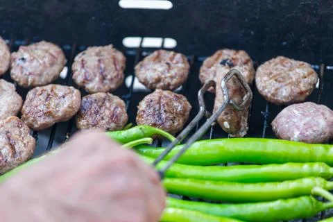 Meatballs on the Grill Stock Photos
