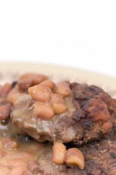 Meatballs macro cooked beans served food Foto stock