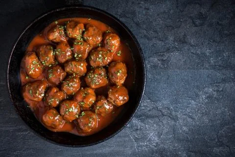 Meatballs in the pan Foto stock