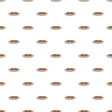 Meatballs pattern repeating on white background Illustrazione stock