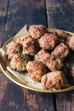 Meatballs in the plate Stock Photos
