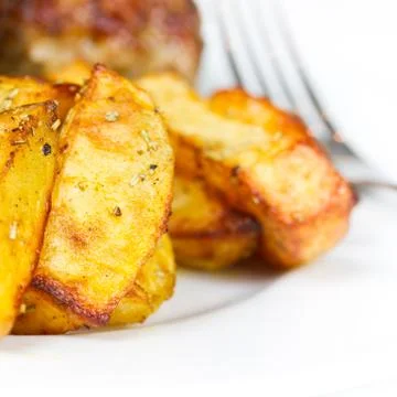 Meatballs with potatoes Stock Photos